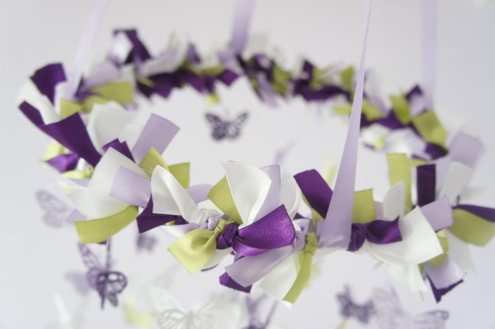 Butterfly Mobile In Purple Lavender Green & White Photography Prop