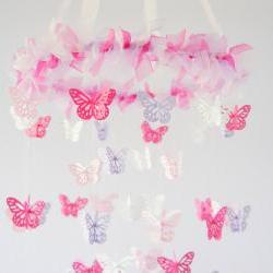 Girl Nursery Decor- Pink & Lavender Nursery Mobile, Baby Shower Gift