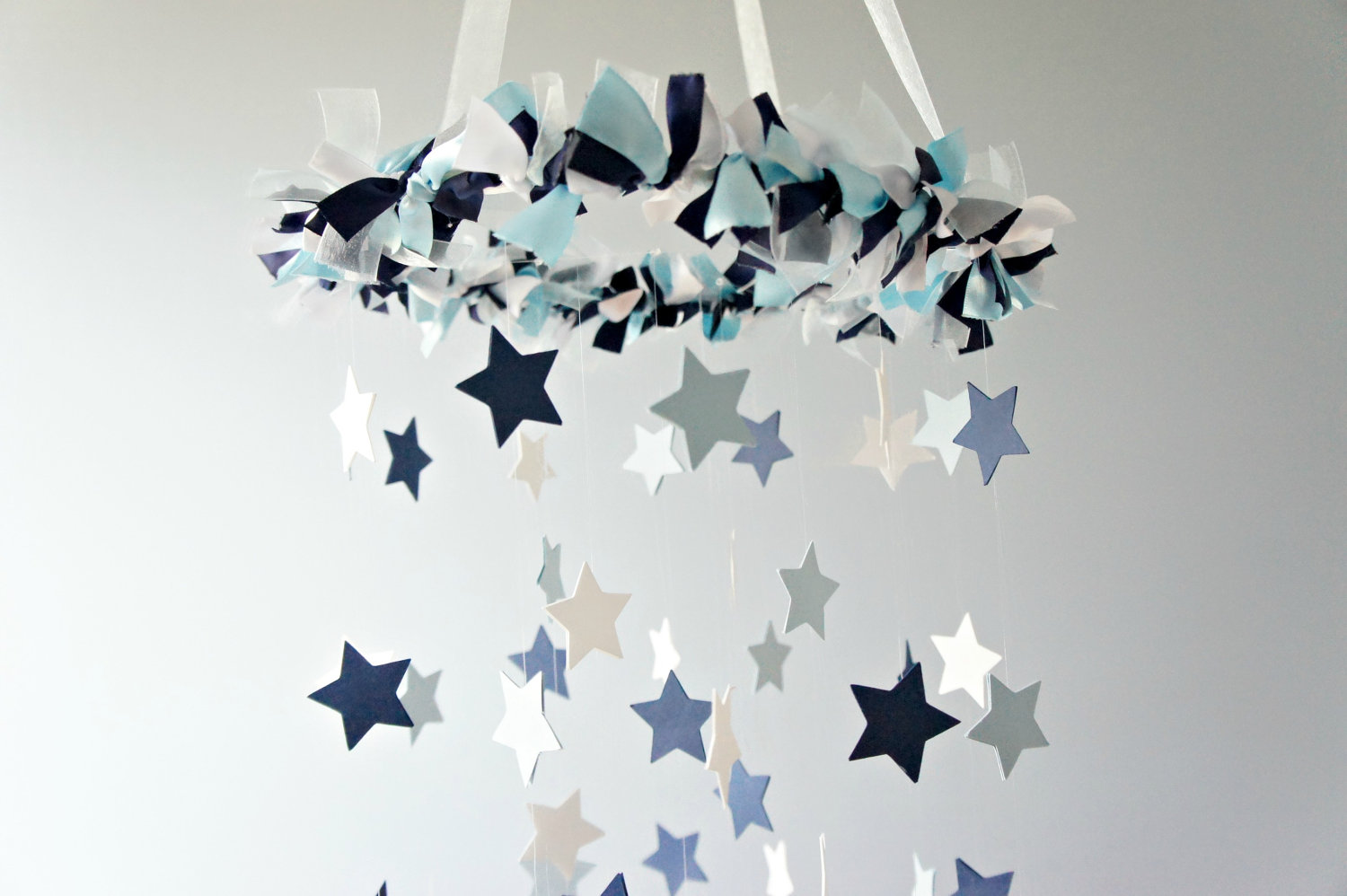 Nursery Mobiles - Star Mobile Blue Nursery Mobile Shower Gift Photographer Prop nursery mobiles - star mobile blue nursery mobile shower gift photographer prop